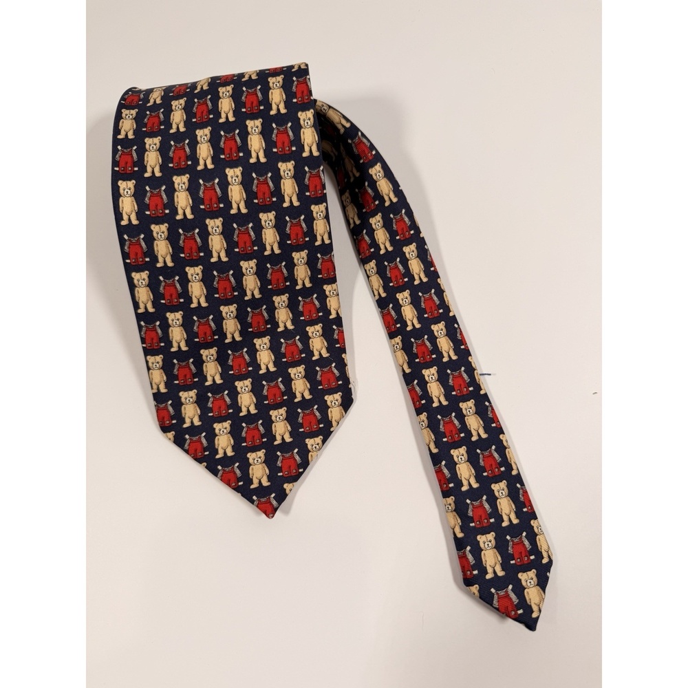 Vintage St Michael Marks & Spencer Silk Tie Teddy Bear Novelty Made in UK